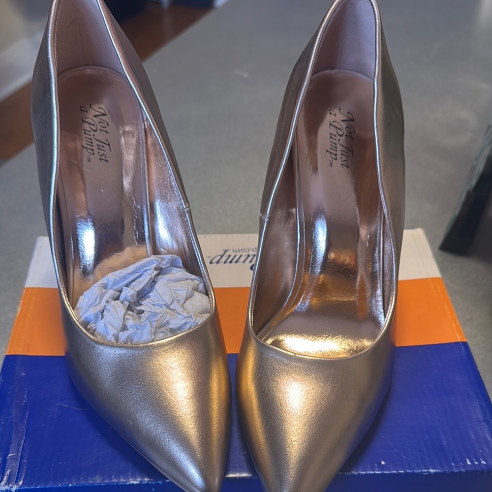 Rose Gold Stiletto Heels with Metallic Finish